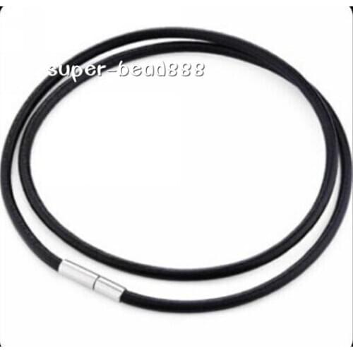 Europe and The United States Black leather Necklace Charm Necklace 2.5mm 10PCS