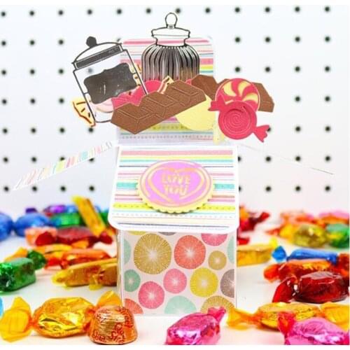 Panalisacraft Chocolate Candy Donuts Jars Metal Cutting Dies for DIY Scrapbooking/Card Making/Kids Fun Decoration Supplies