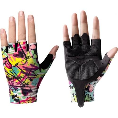 2Pcs Micro Fiber Leather Cycling Gloves Unisex Anti-slip Color Black Summer Half Finger Cycling Gloves for Outdoor