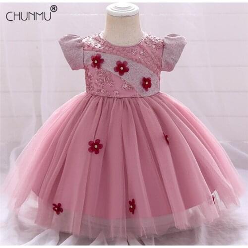 Baby Girls Baptism Dress Lace Embroidery Newborn Princess Birthday Custumes Toddler Christening Clothes Kids Dresses for Girls