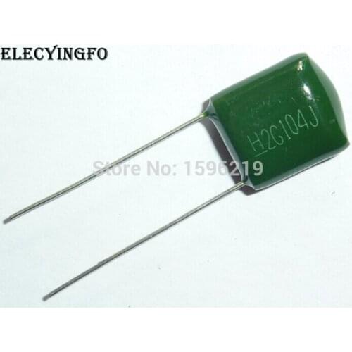 100pcs Mylar Film Capacitor 400V 2G104J 0.1uF 100nF 2G104 5% Polyester Film capacitor