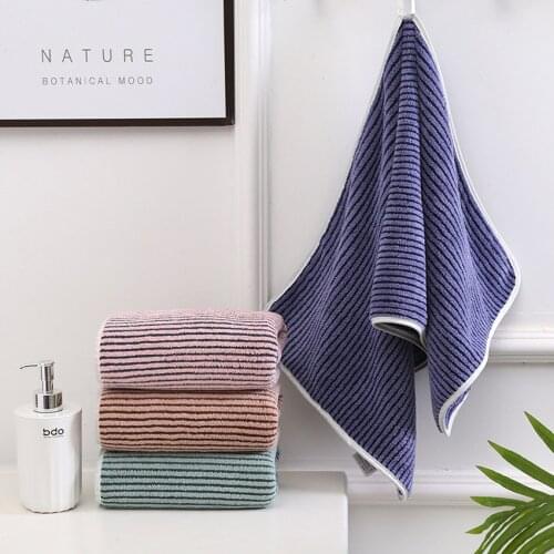 Coral Fleece Deep Striped Towel Soft Absorbent Family Bathroom Hotel Adult Child Hand Hair Towels Thicken Toalla Microfibra