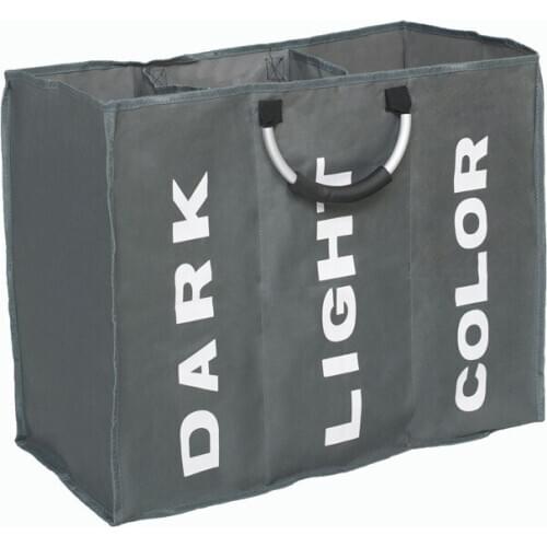 4PCS / LOT Portable 3 Section Laundry Basket Organize Storage Clothes Laundry Bin Toy Hamper