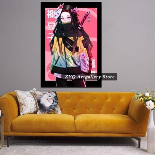 Nezuko Kimetsu No Yaiba Poster Art Picture Prints Home Decor Wall Canvas Painting Decoration For Living Room Anime