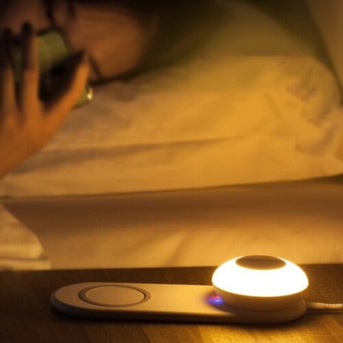 Bedside Lamp with Mobile Phone Wireless Charging LED Desk Lamp Separate Magnetic Touch Dimming Creative Night Light for Bedroom