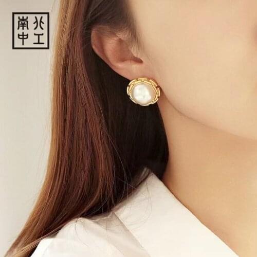Pearl Earrings For Woman OL Style Jewelry Pleasingly Simple Synthetic INS Fashion Accessory