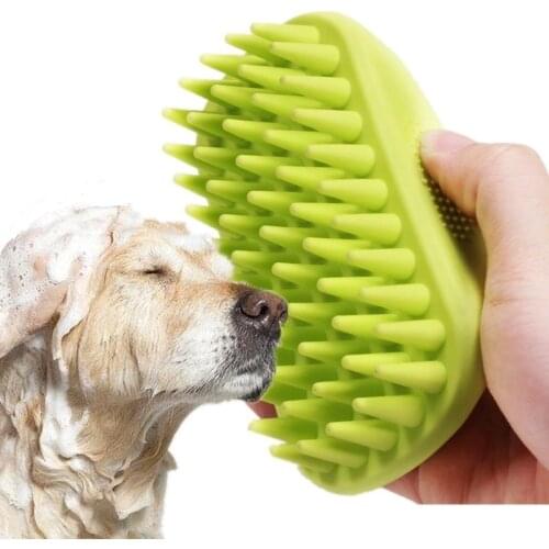 Pet Silicone Shampoo Brush Anti-Skid Rubber Dog Cat Mouse Grooming Shower Bath Massage Comb for Long Short Hair Dogs Cats Pets