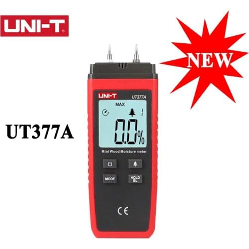 UNI-T UT377A Digital Wood Moisture Meter Hygrometer Humidity Tester for Paper Plywood Wooden Materials Hand-held LCD Detector