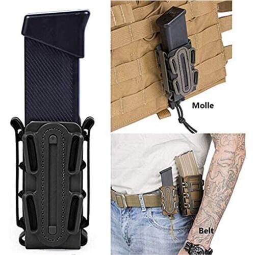 High Quality Tactical Soft Shell Pistol Mag Carrier for 9mm Magazine Pouch Plastic MOLLE Belt Clip pouch bag Rifle Pocket