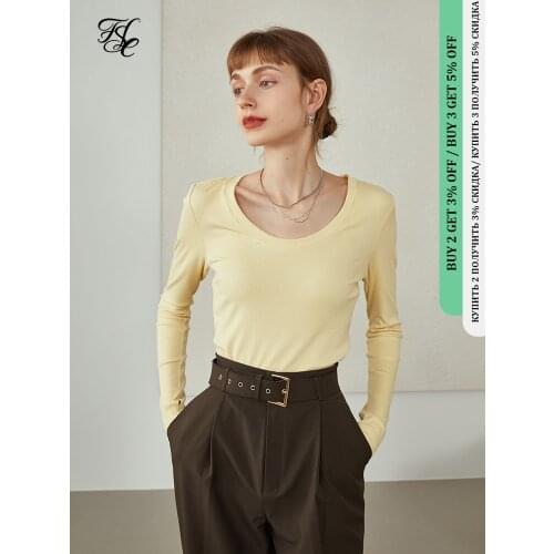 FANSILANEN Office Lady Newly Autumn 2021 U-neck Wool Sweater Women Long-sleeved Slim Bottoming Shirt Womens Top Sweater Women