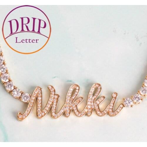 Custom Name Necklace for Women Choker Real Gold Plated Chain Hip Hop Jewelry