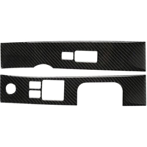 1 Pair Car Carbon Fiber Door Window Lift Switch Panel Cover Trim Moulding Frame Black Fit For Nissan 350Z 2006 2007 2008 2009