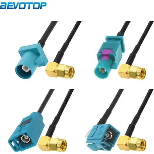 1PCS Elbow SMA Male Right Angle to Fakra Z Male/ Female RG174 Cable Car GPS Navigation Antenna Extension Cord RF Coaxial Pigtail