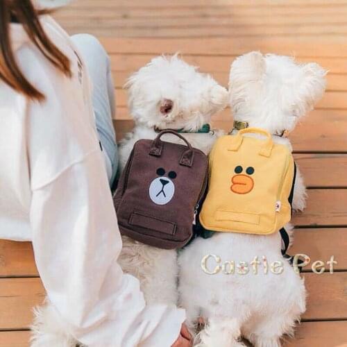 Outdoor Cartoon Dog Backpack Leisure Pet Carrier Easy To Wash For Small Medium Sizes Puppy Poodle Pug Carrier 1pcs