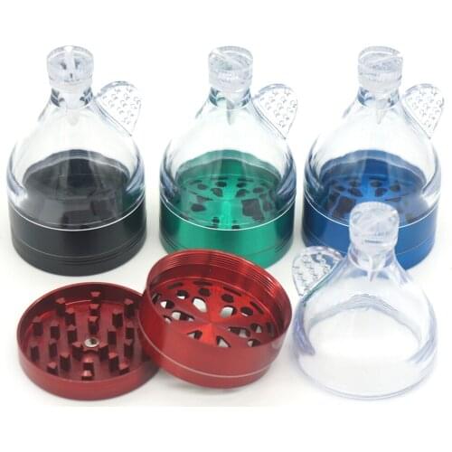 10Pcs Funnel Grinder 50mm Tobacco Herb Spice Muller Grinders Crusher Smoke Cigarette Amoladora Smoking Accessories For pipe