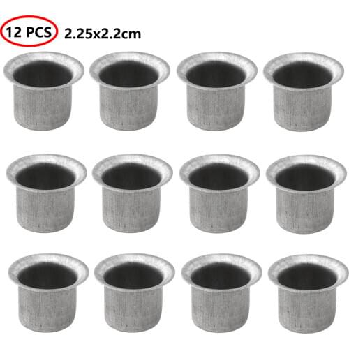 12 Round Empty Tins Small Metal Candle Cups Plating Tealight Wax Holder Trays Molds DIY Candle Making Containers for Candlestick