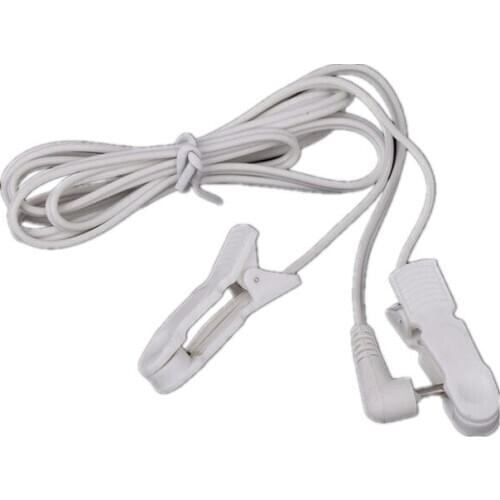 2.5mm Plug Electrode Lead Wires Connecting Cables with 2 Ear Clips sleeping aids for Digital TENS Therapy Machine Massager