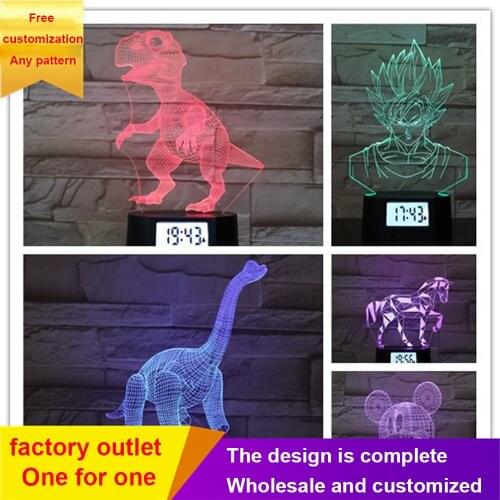 Alarm Timer USB Interface 3d Night Light Modeling Lamp For Kids Toys Gift Birthday Bedside Bedroom Room Decor Desk Modern Led