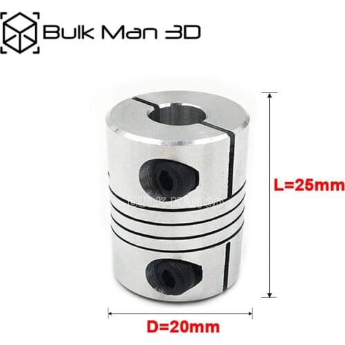 100pcs/Lot 3d printer accessories z axis aluminum flexible shaft coupling for Nema 17/23 stepper motor and 8mm lead screw