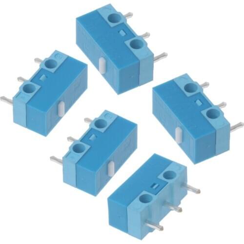 5Pcs Original HUANO White Dot Blue Shell 0.74N Mouse Micro Switch Silver Alloy Contacts 20 Millions Lifetime