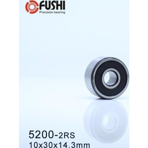 5200 2RS Bearing 10*30*14.3 mm ( 1 PC ) Axial Double Row Angular Contact 5200RS 3200 2RS 3056200 Ball Bearings
