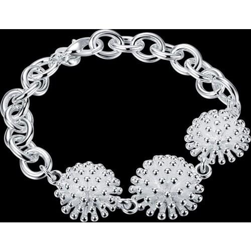 925 sterling silver 8 inches charm Bracelets Thick firework chain for Women Men Wedding Fashion Jewelry party Holiday gifts