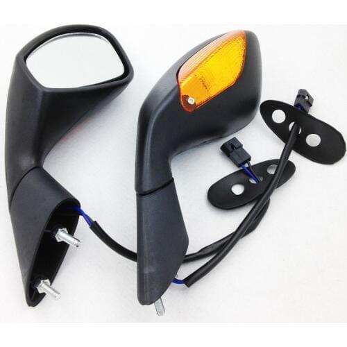 Brand new 100% Black Mirrors + Turn Signal For 2004-2008 RSV 1000 2004-2007 RSV Mille/ R Black