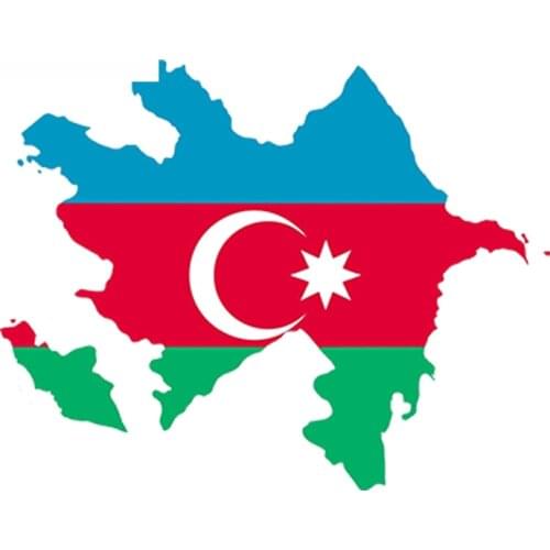 Dawasaru Car Styling Azerbaijan Map Flag Car Sticker Silhouette Helmet Car Fridge Laptop Door Waterproof Accessories 13cmx11cm