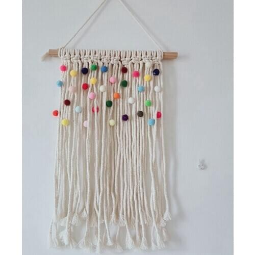 Bohemian Colorful Macrame Tapestry Holiday Wall Nursery Decor Kids Room Hanging Decoration Tapestries Backdrop Handmde Wall Art