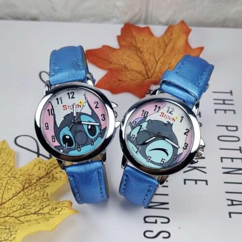 StarCraft baby stitch childrens watch Boys' cartoon waterproof leather watch kids watches boys kids watch clock watches