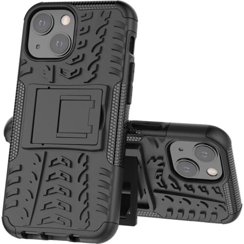 For iPhone 13 Mini Case Anti-knock Heavy Duty Armor Stand Cover for iPhone 13 Mini Phone Bumper Case for iPhone 13 Mini Pro Max