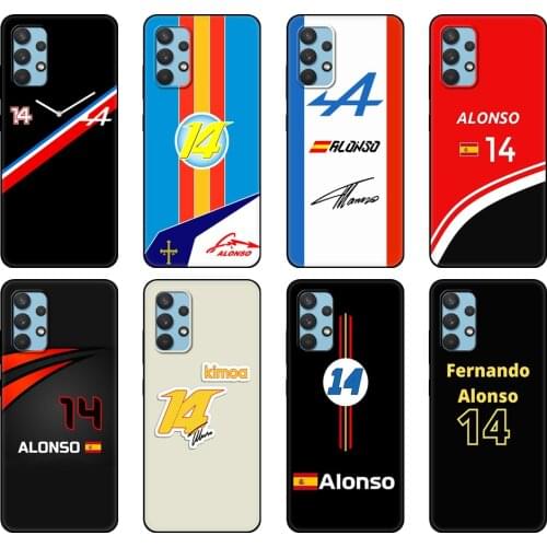 Black tpu Case For Samsung galaxy A32 A42 A52 A72 4g 5g S21 PLUS ultra back cover Fernando Alonso 14 Renault F1 Racing