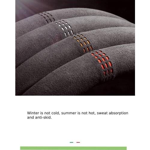 Car Steering Wheel Cover 38cm Suede Cowhide Leather D Shape For Golf Polo Jatta Passat K3 Suzuki Swift Nissan Rogue Mercedes AMG