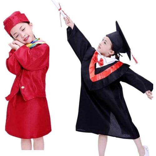 Children Halloween Cosplay Stewardess Uniform Graduation Gown Dress Costume Professional Suit