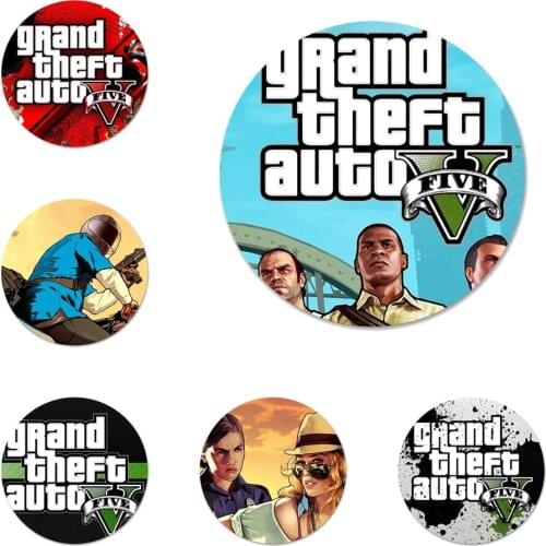 Gta 5 Grand Theft Auto V Icons Pins Badge Decoration Brooches Metal Badges For Clothes Backpack Decoration
