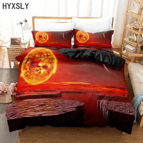Planet Outer Space Galaxy Bedding Sets Cartoon Universe Duvet Cover Bedclothes King Queen Bed Linen 2/3pc Bedspread Dropshipping