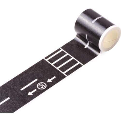 Creative DIY Road Highway Railway Paper Tape Floor Sticker Removable Track Decoration Toys Children Sticker House Tape Funny