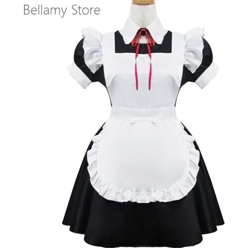 Hand made Lolita Lace ruffled skirt super sweet and pretty cosplay costume Maid Dress
