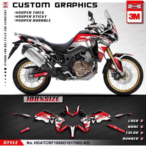 KUNGFU GRAPHICS Motorcycle Vinyl Decals Stickers Backgrounds for Africa Twin CRF1000D CRF1000L 2016 2017, Black Red
