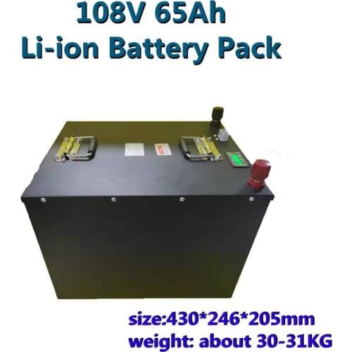 High Voltage 108V Li-ion Battery Pack 65Ah customized 30S Rechargeable Lithium Ion Battery For E-scooter E-bike Tricycle E-car
