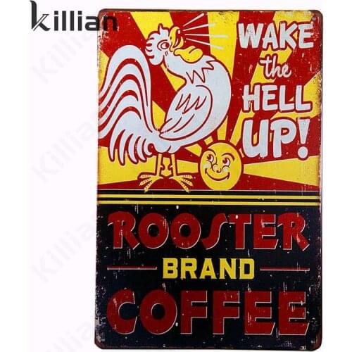 Rooster Animal Metal Plaque Vintage Metal Plate Bar Metal Painting Farm Cartoon Metal Poster Club Tin Sign Home Decoration