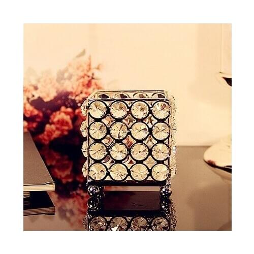 Mini crystal 4353s metal mousse candle holder crystal candle sticker wedding decor 6 pcs/lot