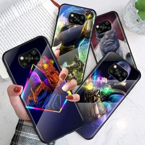 Marvel Thanos Fashion For Xiaomi POCO F3 F2 X3 NFC X2 M2 Pro Tempered Glass Hot New Shell Luxury Cover Phone Case