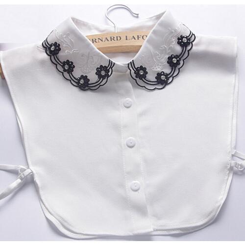 Fashion Women Fake Shirt Collar Rhinestone Decoration Necklace Choker decoration cotton collier femme bead Decorative lady