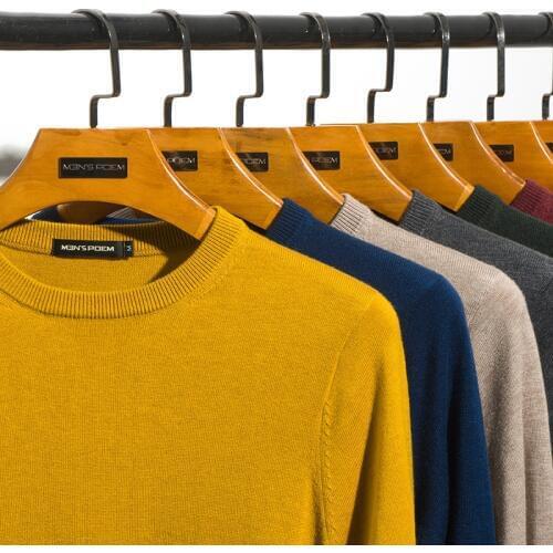 Men Wool Solid Color Sweater O-Neck Slim Fit Knitting Pullover Male 2019 Autumn New 8 Colors Fashion Casual Brand Clothes