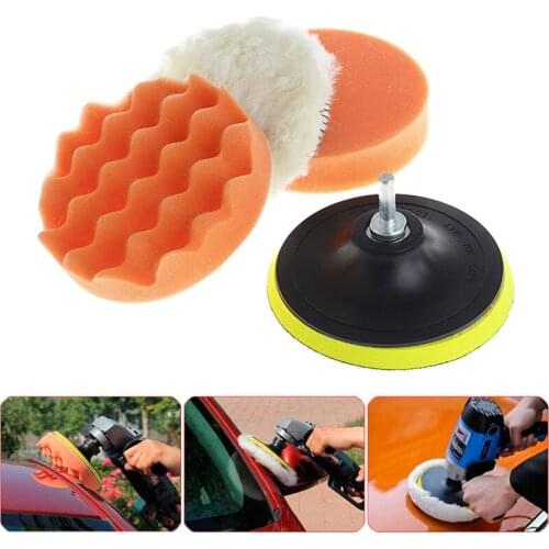 5Pcs 4 Inch 100mm M10 Sponge Waxing Buffing Polishing Pad Kit with Drill Adapter New