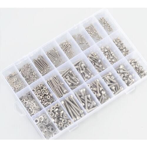 1080PCS M2/M3/M4 304 Stainless Steel HEX Socket Head Cap Screws Set for RC Model Drone Vehicles