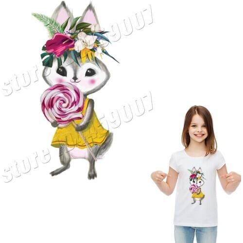 Cartoon Rabbit Stickers Heat Transfer Iron On Handmade Parches Washable DIY Household Baby Jumpsuit Decorations Patches