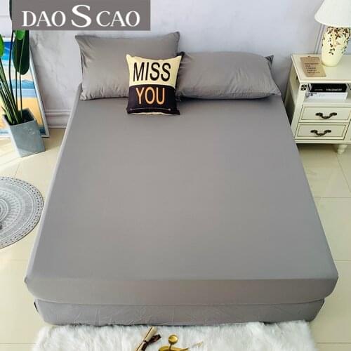 1pcs 100% polyester solid bed mattress set with four corners and elastic sheets hot sale