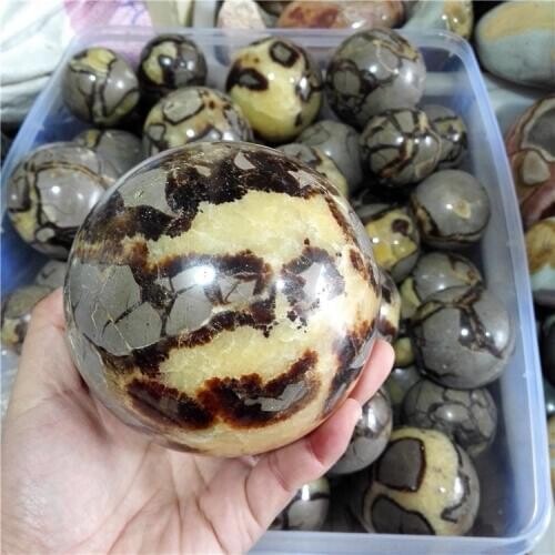 Wholesale beautiful natural septarium fossil balls quartz crystal spheres